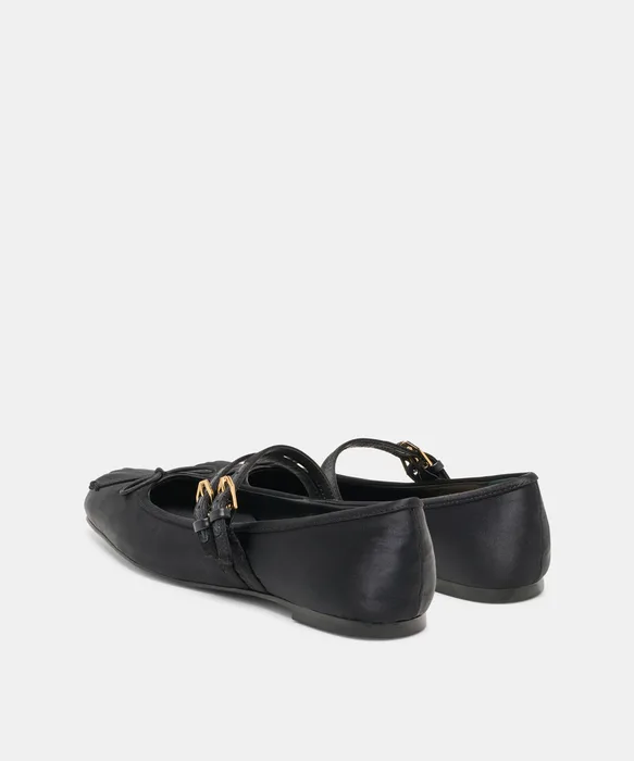 GIBSEN BALLET FLATS ONYX SATIN