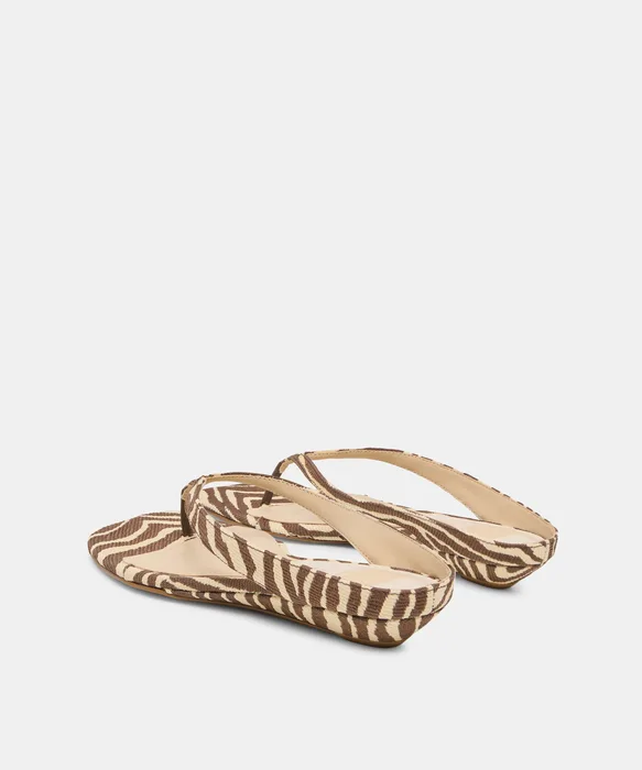 GIZEL SANDALS BEIGE ZEBRA RAFFIA