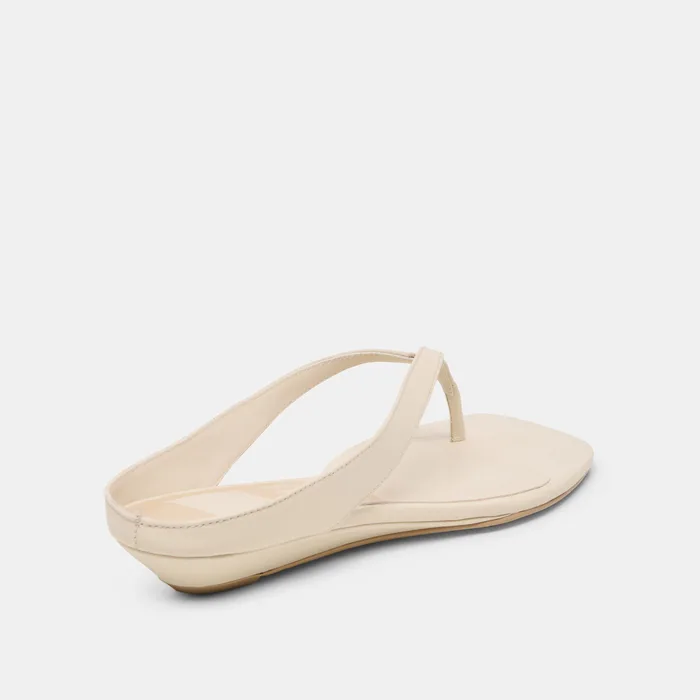 GIZEL Bone Leather Thong Square-Toe Sandals — view 5