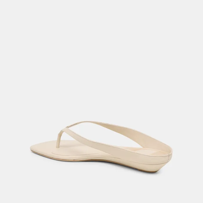 GIZEL Bone Leather Thong Square-Toe Sandals — view 6