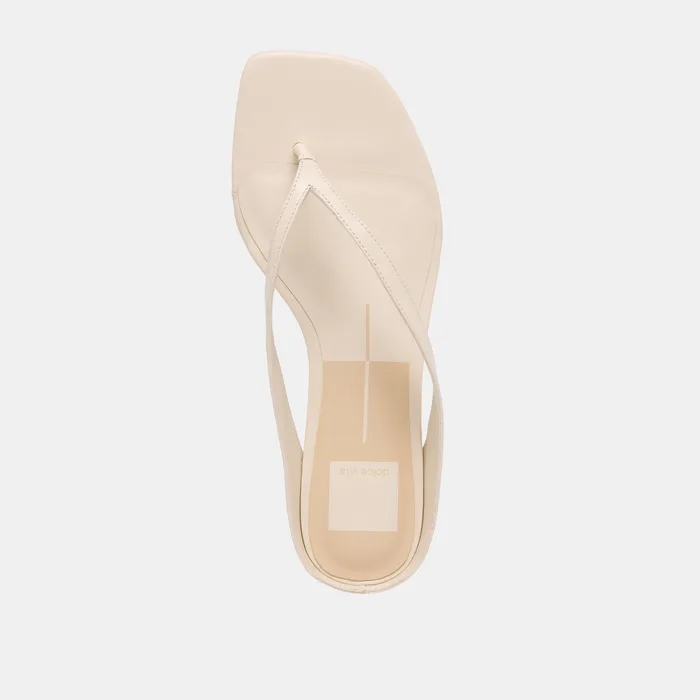 GIZEL Bone Leather Thong Square-Toe Sandals — view 10