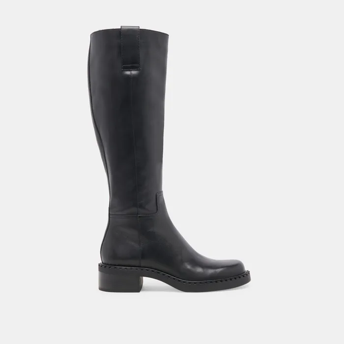 Glory H2O Waterproof Black Leather Wide Calf Boots — view 2