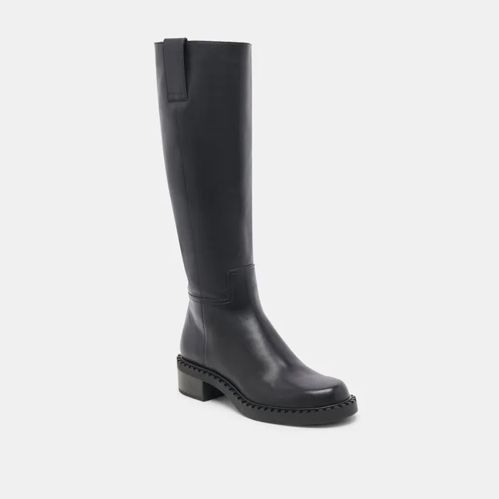 Glory H2O Waterproof Black Leather Wide Calf Boots — view 3