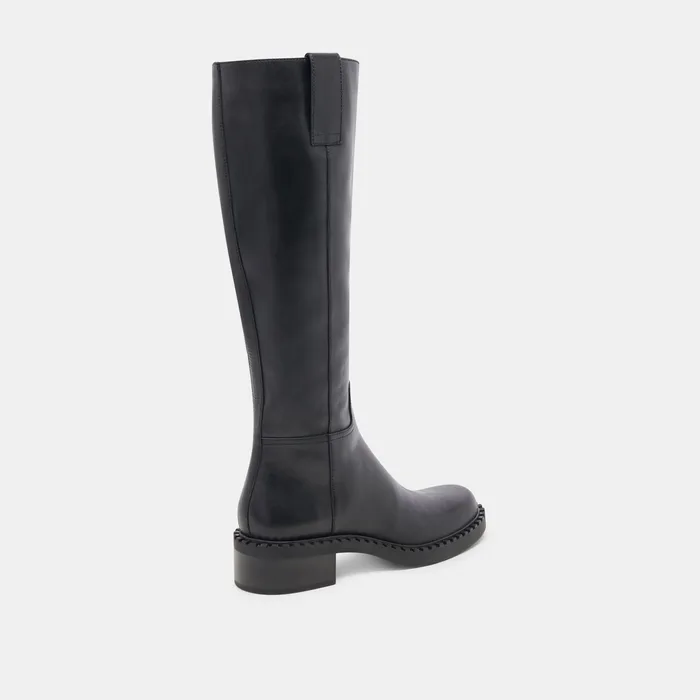 Glory H2O Waterproof Black Leather Wide Calf Boots — view 4