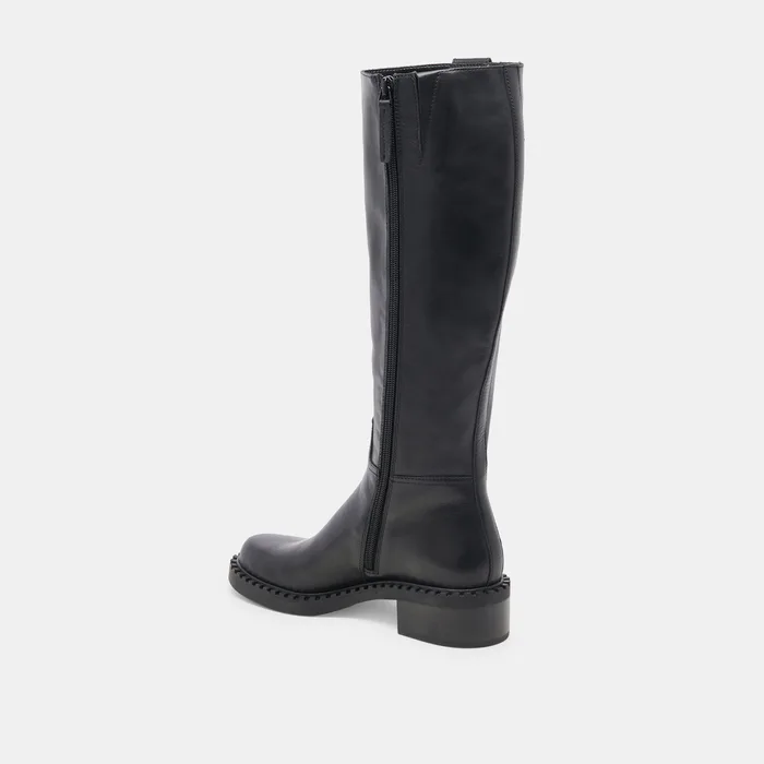 Glory H2O Waterproof Black Leather Wide Calf Boots — view 9