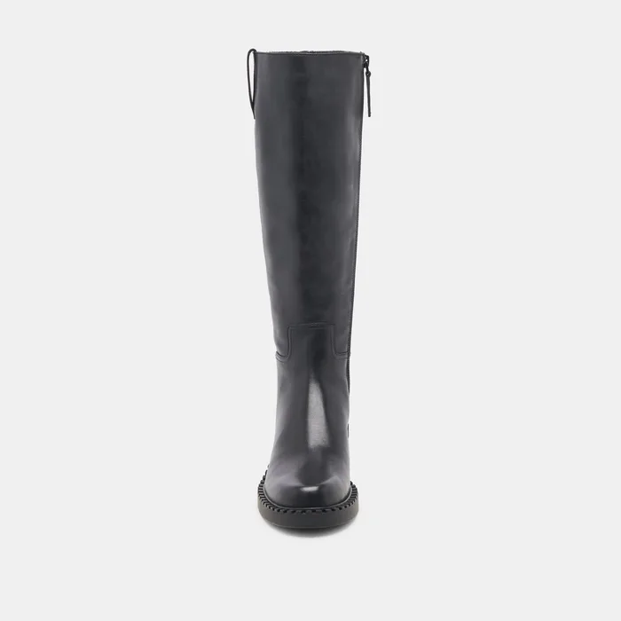 Glory H2O Waterproof Black Leather Wide Calf Boots — view 10