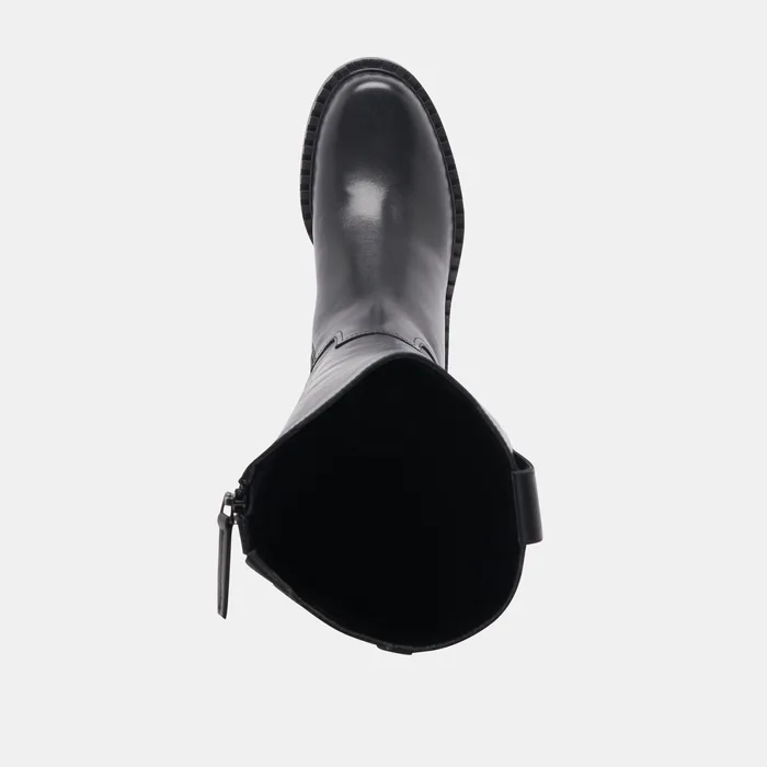 Glory H2O Waterproof Black Leather Wide Calf Boots — view 12
