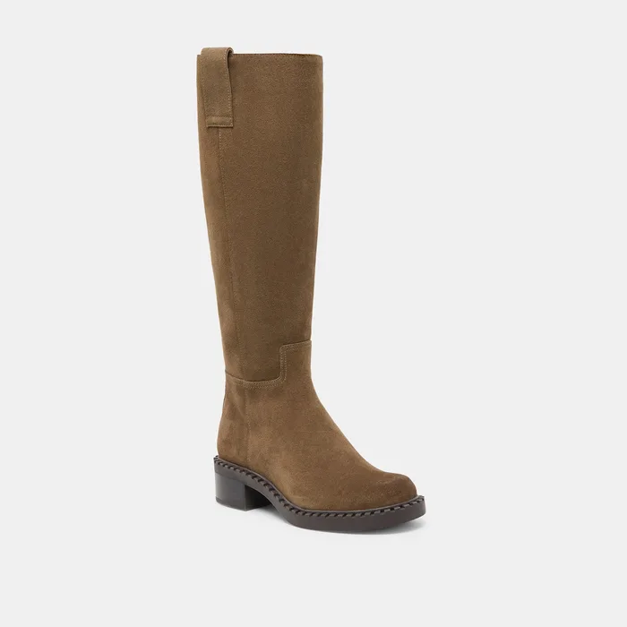 Glory H2O Waterproof Olive Suede Wide Calf Boots — view 3