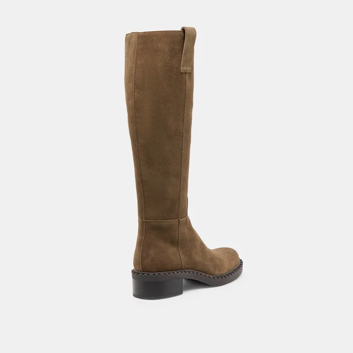 Glory H2O Waterproof Olive Suede Wide Calf Boots — view 4