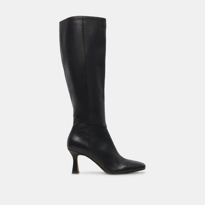 Gyra Wide Calf Black Leather Boots — view 2
