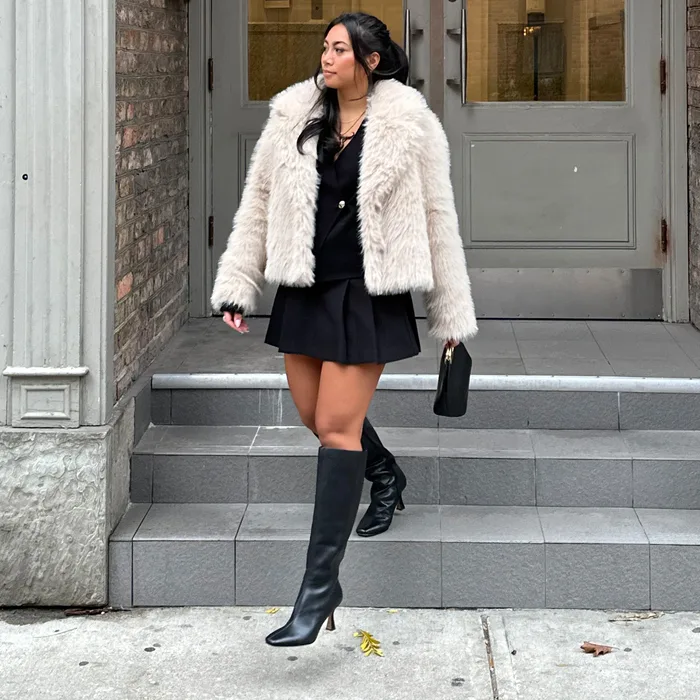 Gyra Wide Calf Black Leather Boots — view 5