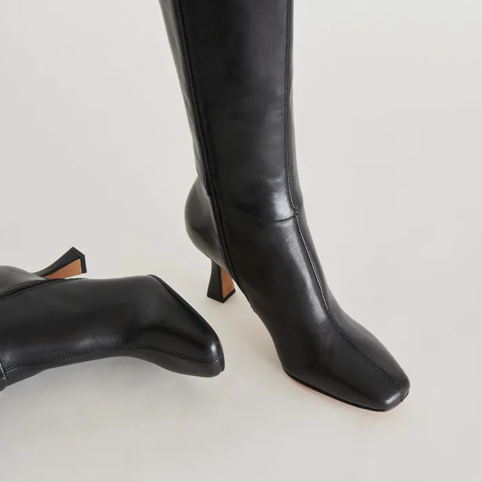 Gyra Wide Calf Black Leather Boots — view 11