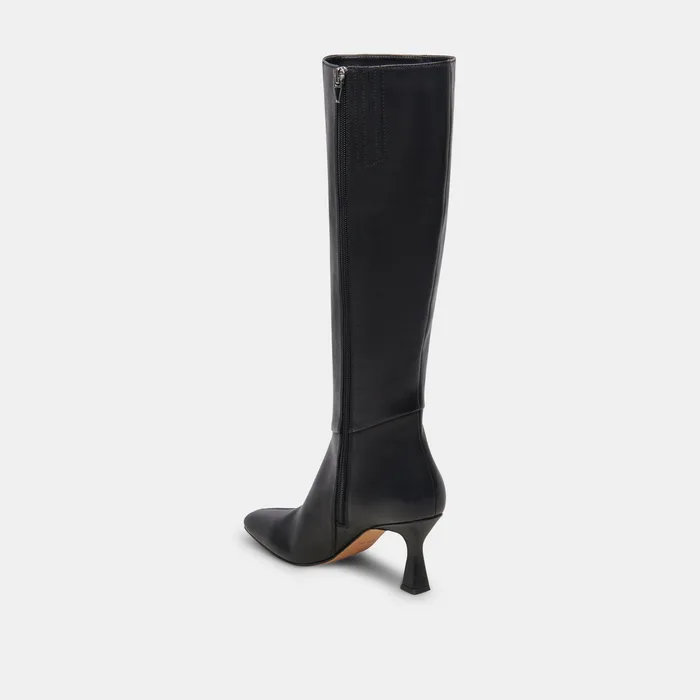 Gyra Wide Calf Black Leather Boots — view 16