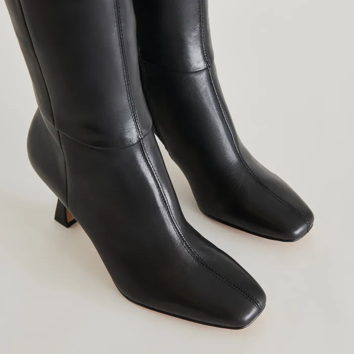 Gyra Wide Calf Black Leather Boots — view 19