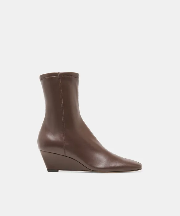 HANIE Dk Chocolate Stella Wedged Mid-Calf Booties — view 2