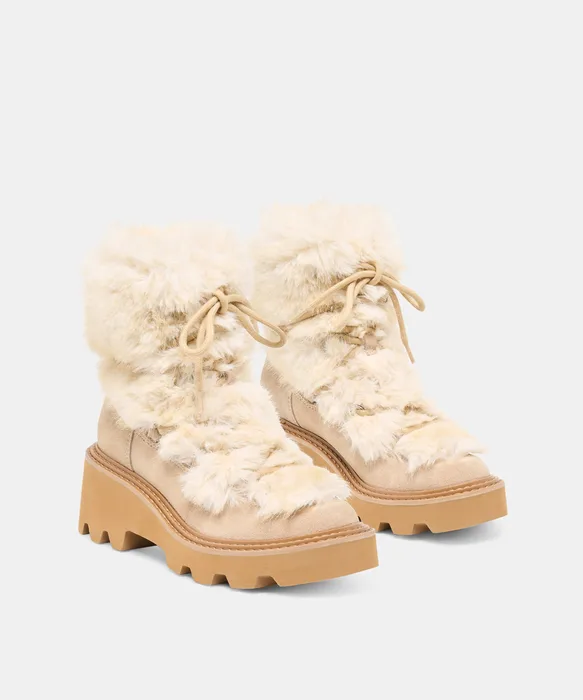 HAWKIN PLUSH Sand Suede Lug Lace-up Boots — view 3