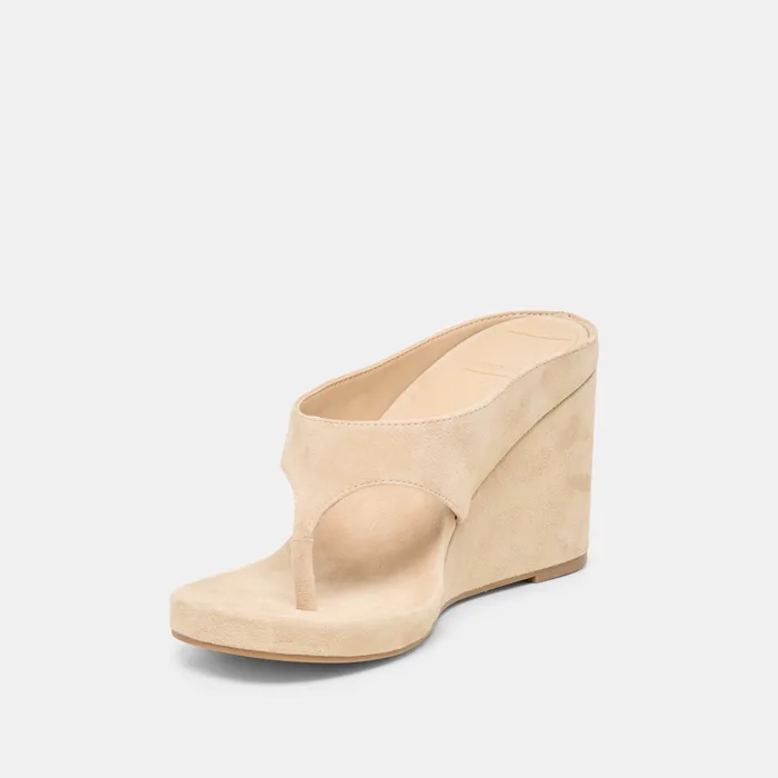 Hinna Camel Suede Wedges — view 7