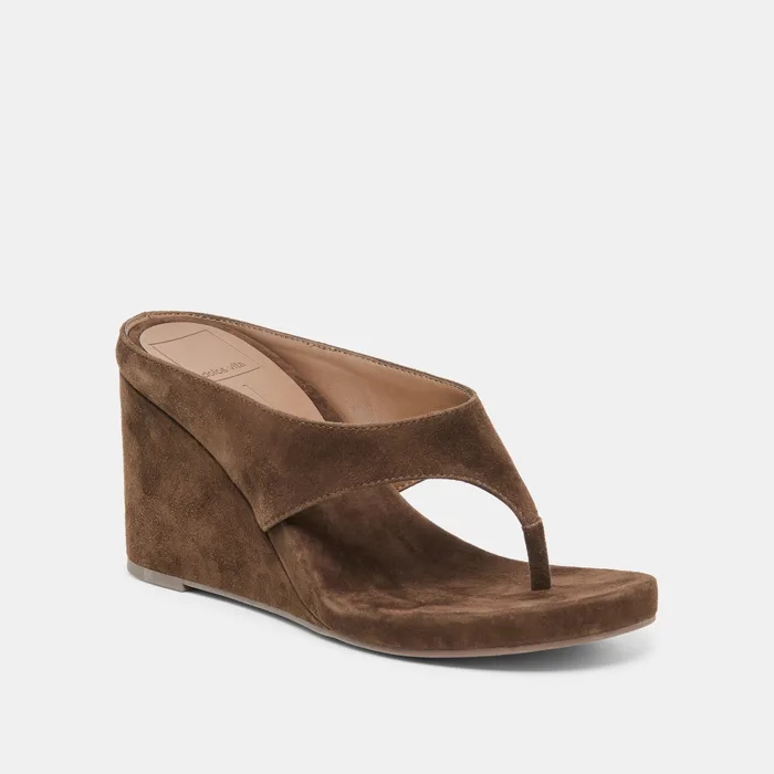 Hinna Dk Brown Suede Wedges — view 3