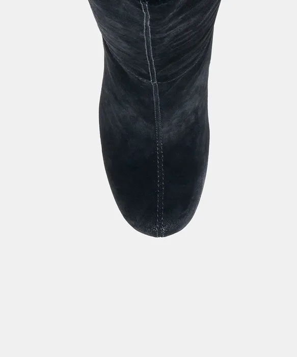 HIRA Onyx Suede Wedges Knee-High Boots — view 4