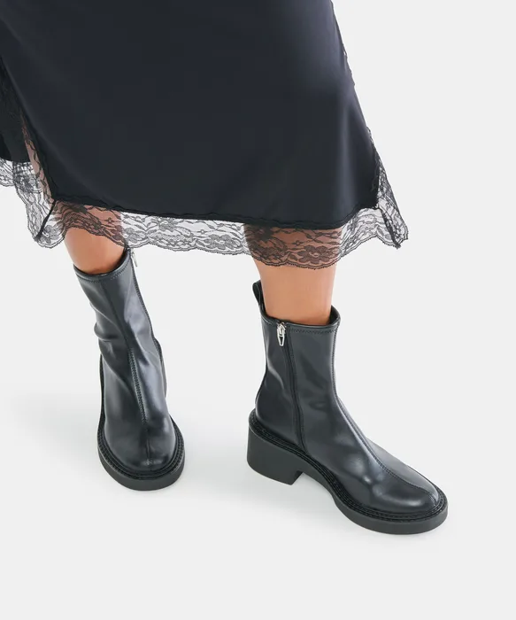 HOLDIN H2O Black Stella Block-Heel Booties — view 5