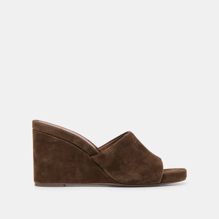 Holta Dk Brown Suede Wedges — view 2