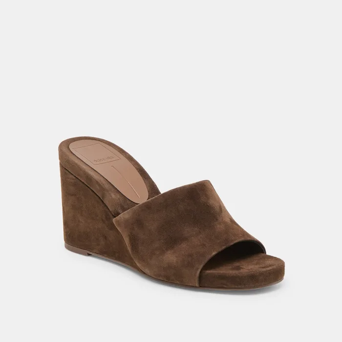 Holta Dk Brown Suede Wedges — view 3