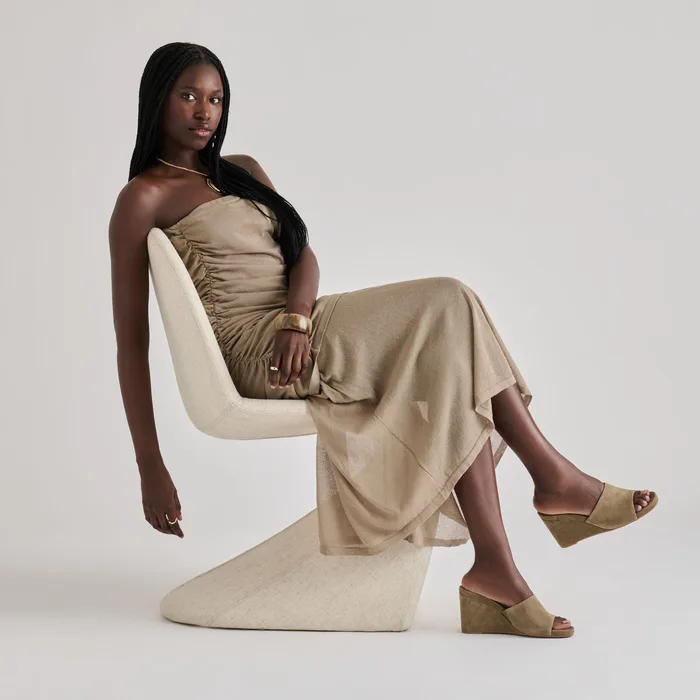 Holta Olive Suede Wedges — view 3