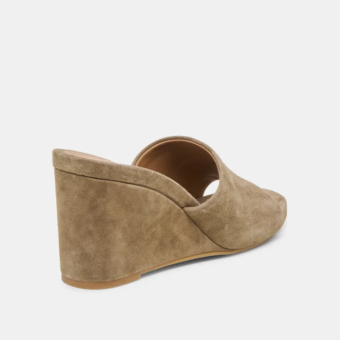Holta Olive Suede Wedges — view 6