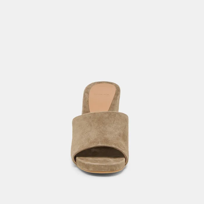 Holta Olive Suede Wedges — view 9