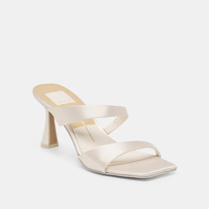Icelyn Ivory Satin Heels — view 4