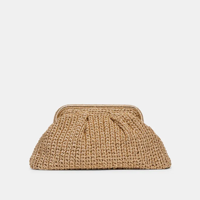 Ione Gold Crochet Clutch — view 4