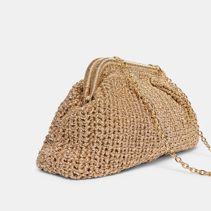 Ione Gold Crochet Clutch — view 6