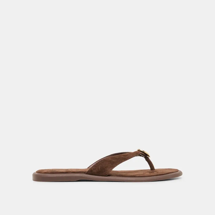 Jaina Dk Brown Suede Sandals — view 2