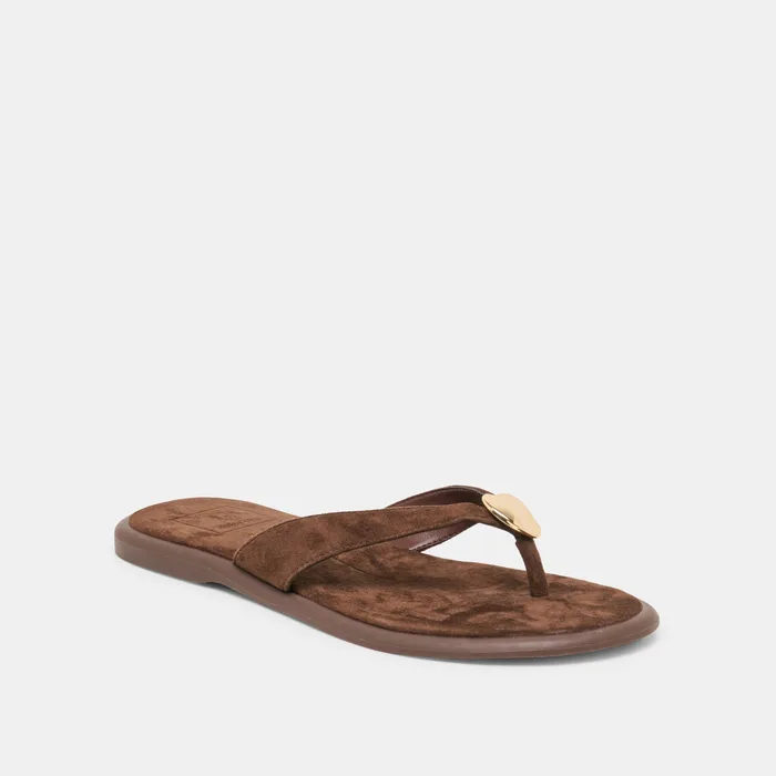 Jaina Dk Brown Suede Sandals — view 4
