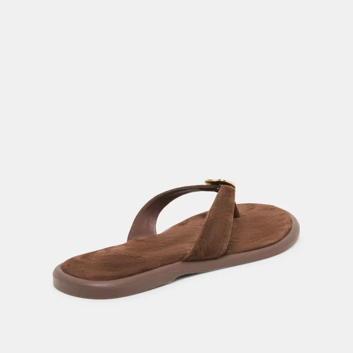Jaina Dk Brown Suede Sandals — view 5