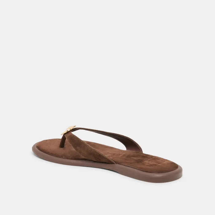Jaina Dk Brown Suede Sandals — view 7