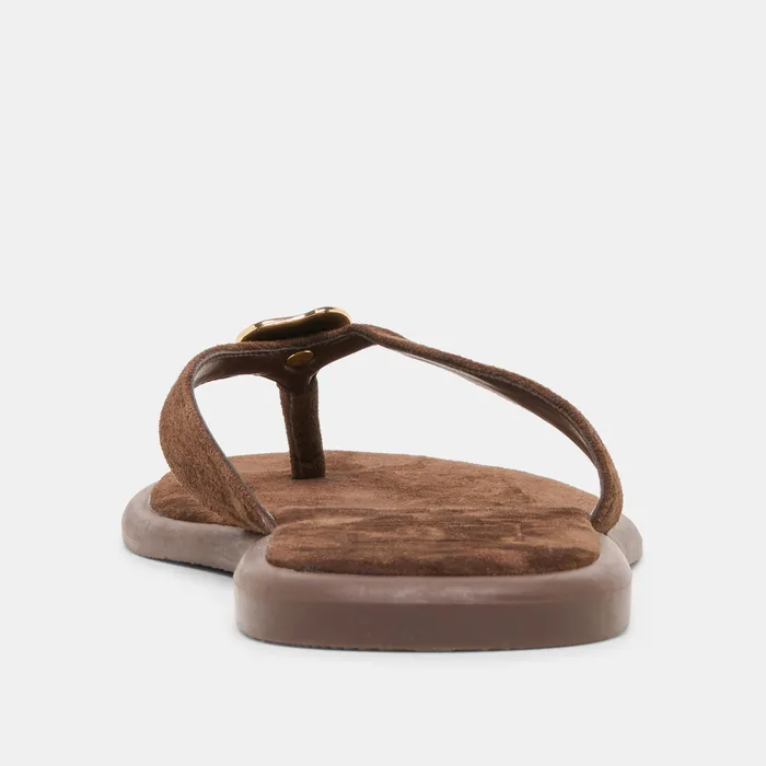 Jaina Dk Brown Suede Sandals — view 9