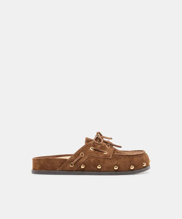 JESSI Cocoa Suede Slip-On Flats — view 2