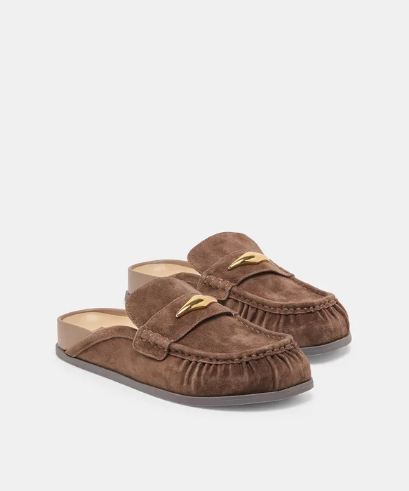 Jodero Dk Brown Suede Flats — view 3