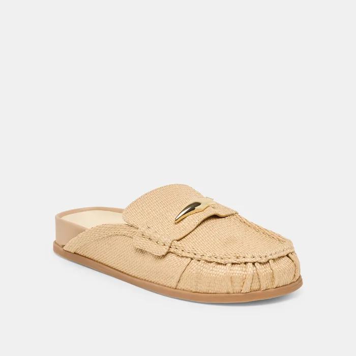 Jodero Lt Natural Raffia Flats — view 4