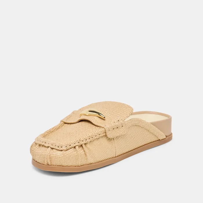 Jodero Lt Natural Raffia Flats — view 8