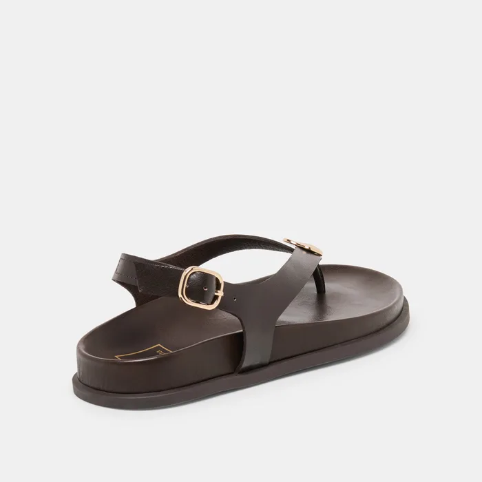 Jony Dk Brown Leather Sandals — view 5