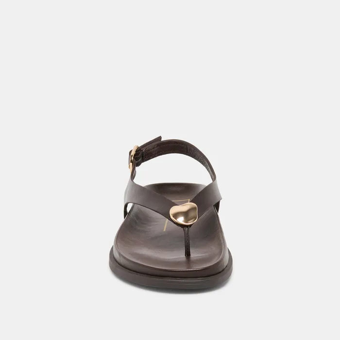 Jony Dk Brown Leather Sandals — view 8
