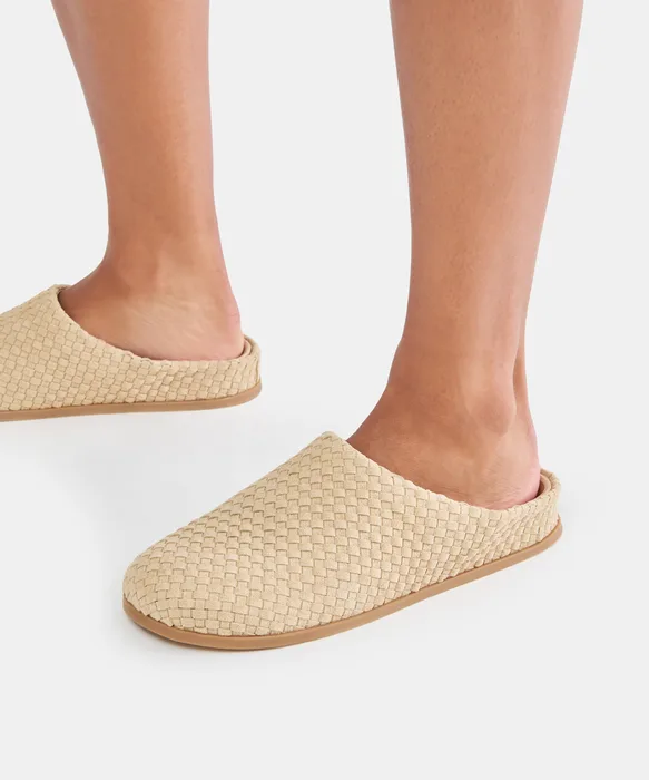 JUDITH WOVEN Camel Woven Suede Slip-On Flats — view 5