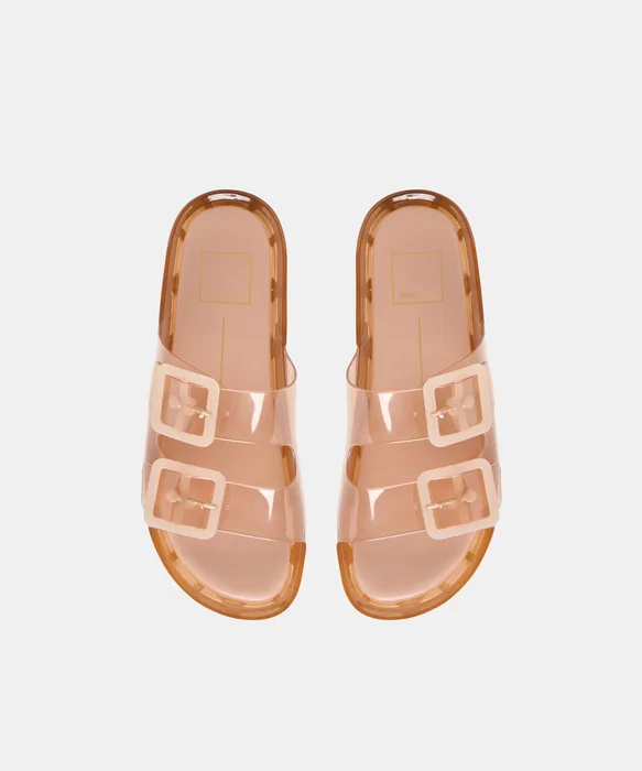 JULIO X Mocha Vinyl Jelly Platform Sandals — view 4