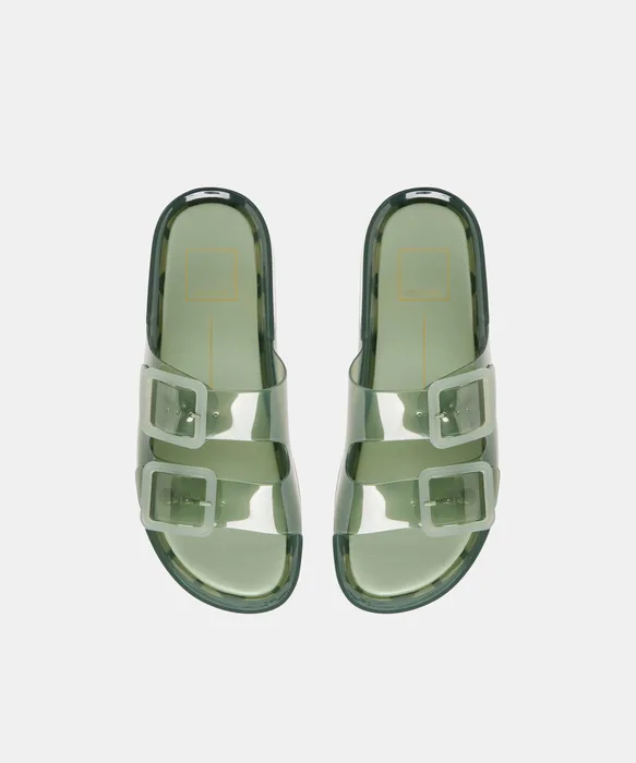 JULIO X Olive Vinyl Jelly Platform Sandals — view 4