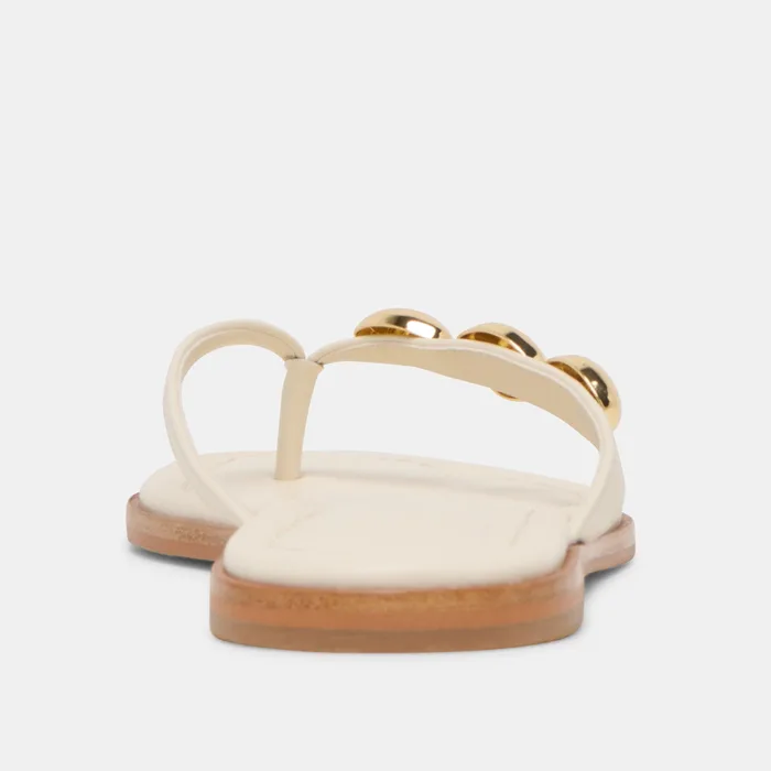 Juny Off White Leather Sandals — view 8