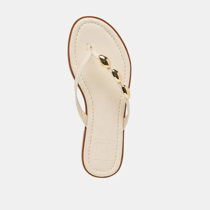 Juny Off White Leather Sandals — view 9