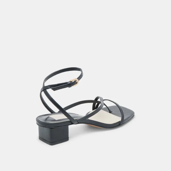 Karlos Wide Black Leather Sandals — view 4