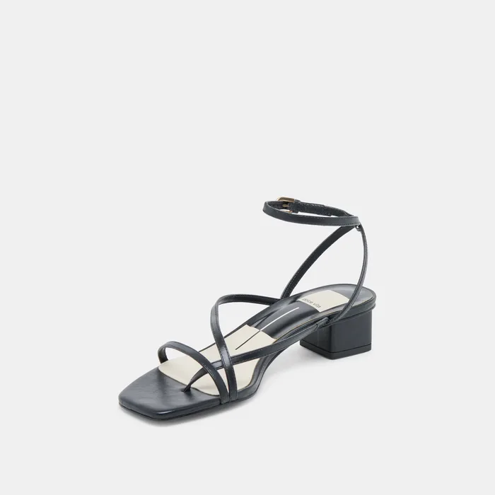 Karlos Wide Black Leather Sandals — view 5